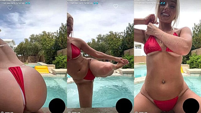 British Blonde showing her Big booty in the Pool leaked
