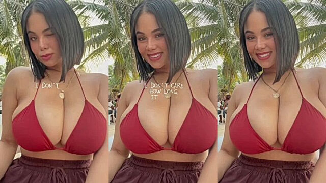 Hot Tits Latina beauty in Hot Red Dress leaked clip