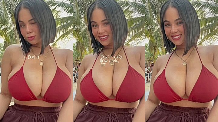 Hot Tits Latina beauty in Hot Red Dress leaked clip