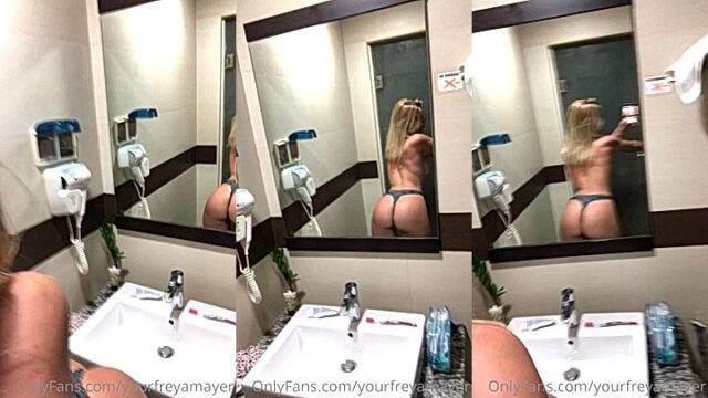 Freya Mayer showing her big ass in the bathroom leaked video