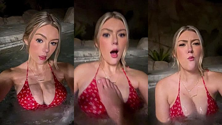Big Tits Hailey Sigmond having fun in the pool leaked video