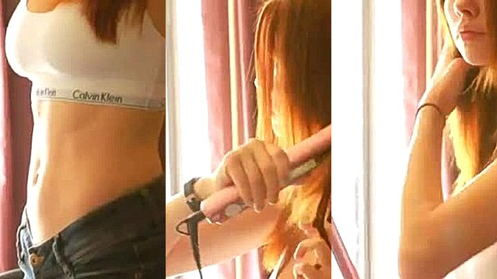 Sabrina Lynn make up time leaked big tits video