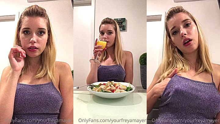 Freya Mayer teasing breakfast leaked onlyfans video