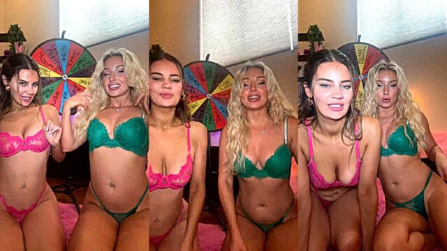 Two Lesbian girls teasing bedroom leaked video