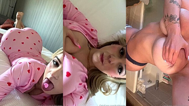 American Kaitlyn Krems shaking her big boobs on bed leaked video