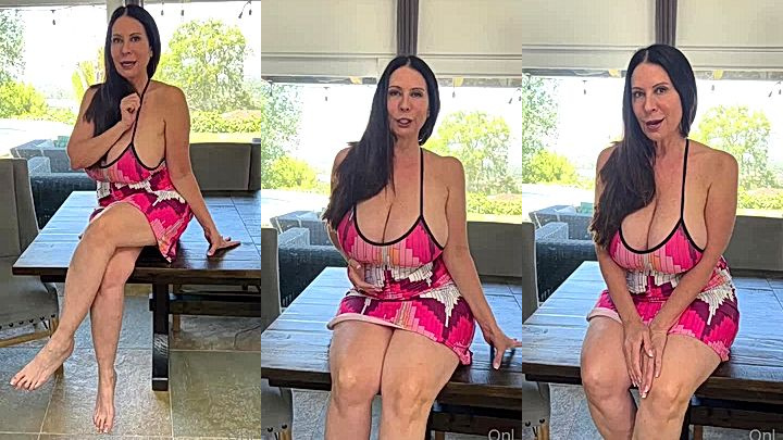 Christy Canyon showing her big tits on table leaked clip