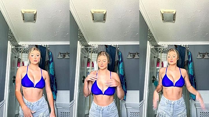 American Hailey Sigmond shaking her big tits leaked