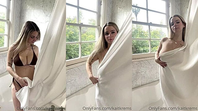 Kaitlyn Krems teasing bathroom tub clip leaked