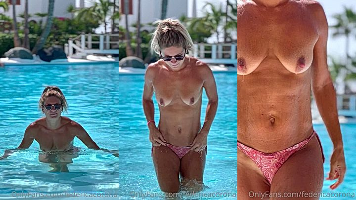federicacorona topless swimming pool leaked clip
