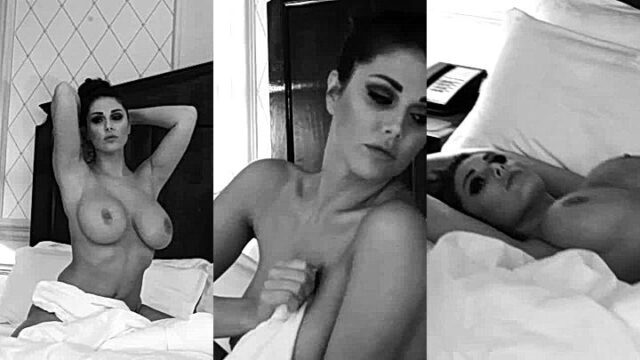 Lucy Pinder showing her nude body on bed photoshoot leaked full video