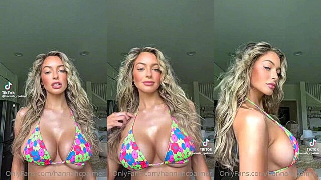 Big Tits fashion girl Hannah Palmer shwoing her big tits leaked