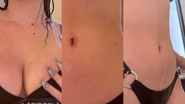 Beautiful Sexy lady hotblockchain showing her big tits in the bathroom leaked clip