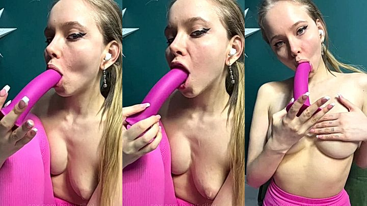 Baby Riley Strap-on sucking video clip