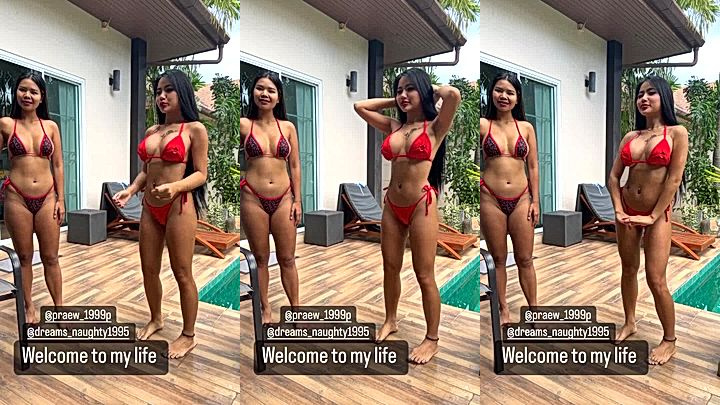 Hot two thai girls dancing poolside Praewasian video leaked