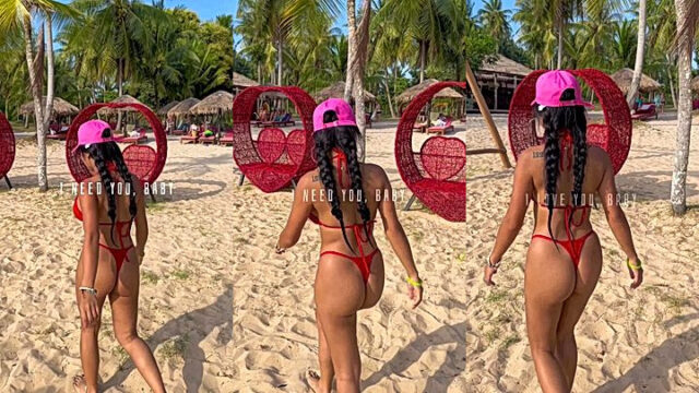 Sexy thai girl hot bikini walk in beach Praewasian leaks