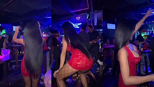 Praewasian hot dance moves in pub leaks
