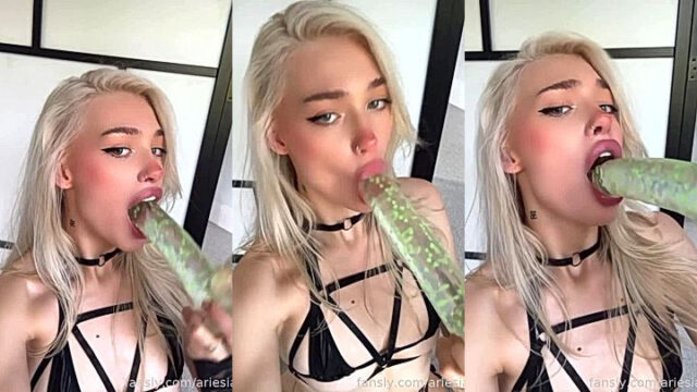 Sexy slut Ari Baby enjoying hot blowjob with sextoy leaks