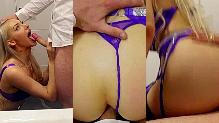 Hot american girl Ari Baby enjoying sex in bathroom leaks