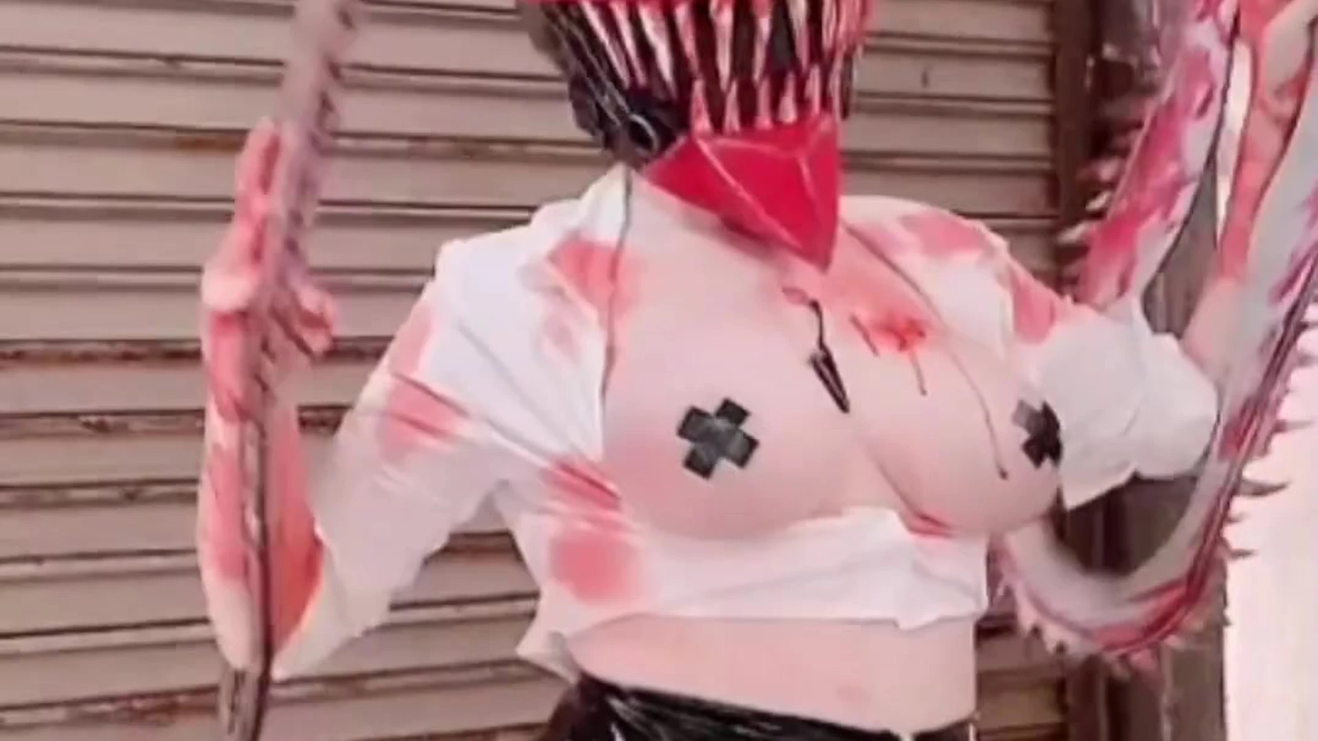 sexy onlyfans girl CocoPie dressed im costume with her tits out