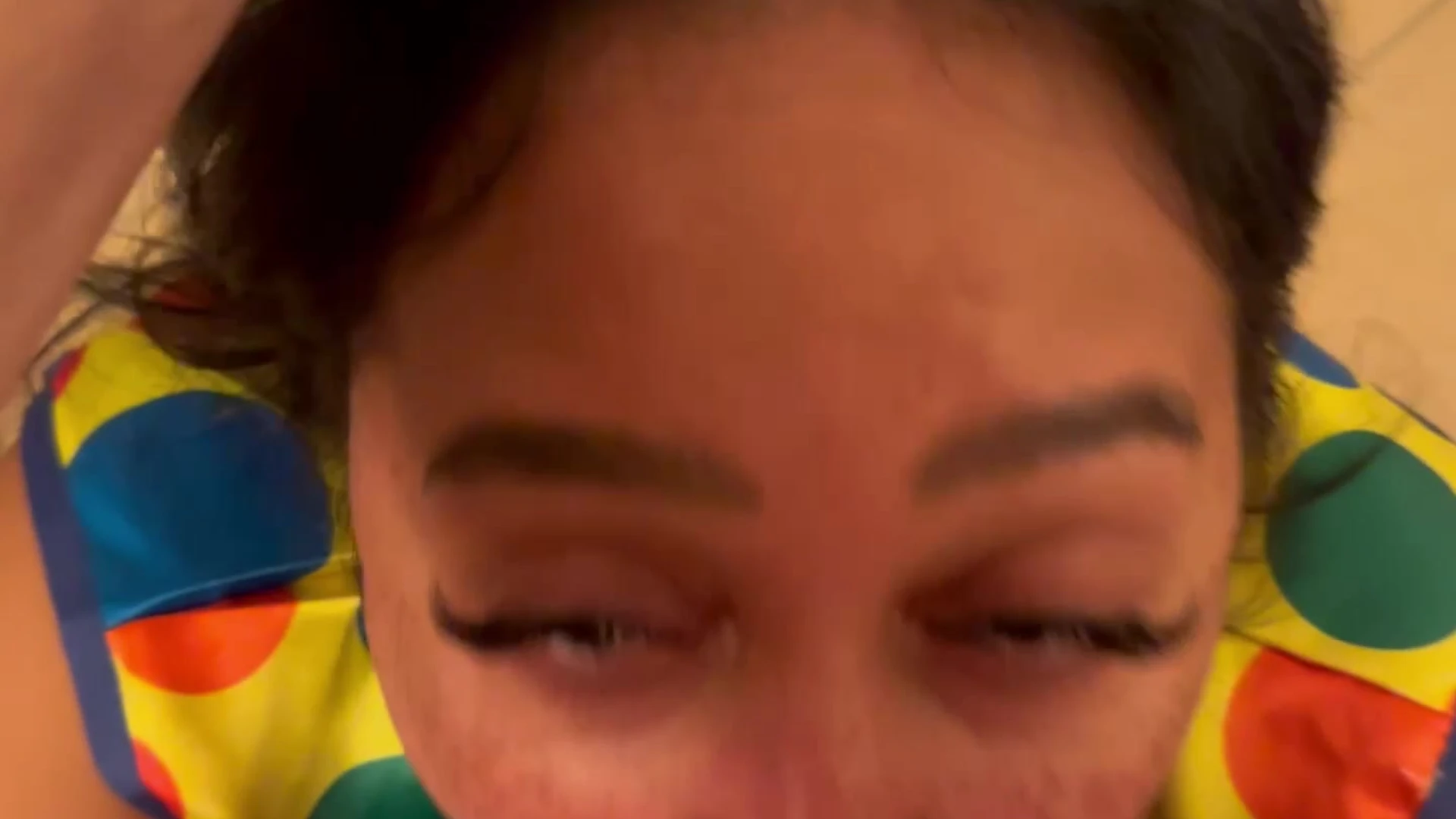 naughty american babe Emily Cheree sucks big cock and in a clown outfit