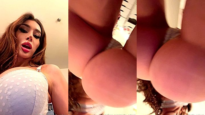 hot model bend and rubs her big booty and masive tits, horny model Molly Eskam leaks