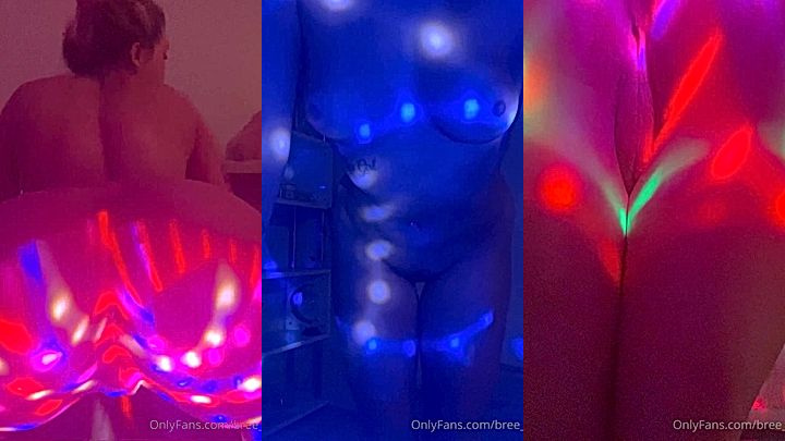 hot austrailian chick Bree Louise shows her sexy body indoor with strip lights on