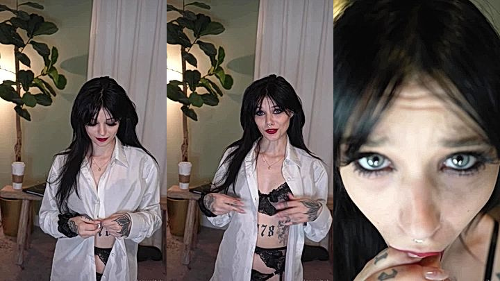 hot babe Nonsalemwitch undress herself before sulking her dildo and puting it inside her pussy