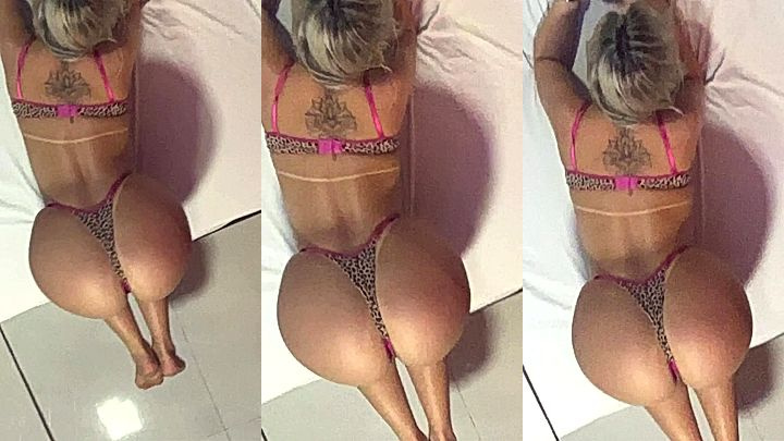 Isadora Vale lays down with her sexy black panties showing off her amazing ass