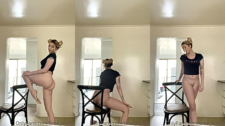 Bree Louise takes off her clothes to show off her amazing butt