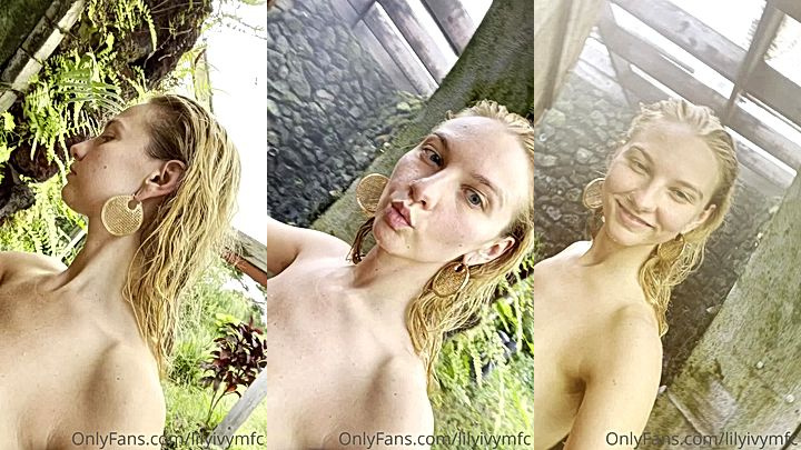 bad slut Lily Ivy taking a walk outside naked