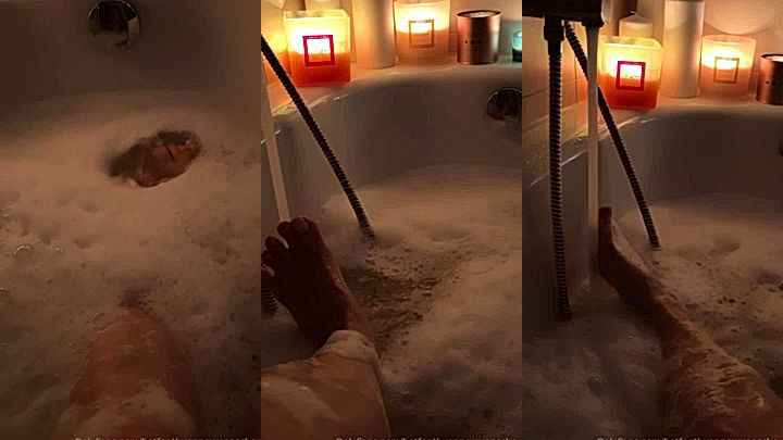 nasty babe Anne Wünsche record herself taking a bath