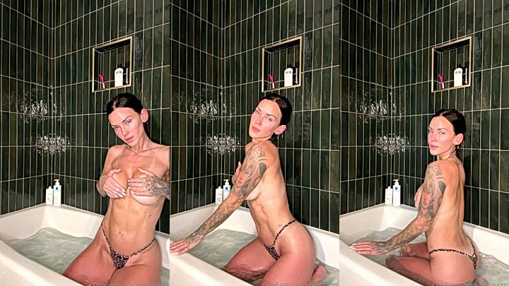 onlyfans model Kayla Lauren rubs her big tits in the bathtub