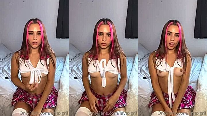 Horny onlyfans model Lavaxgrl fondles her big tits