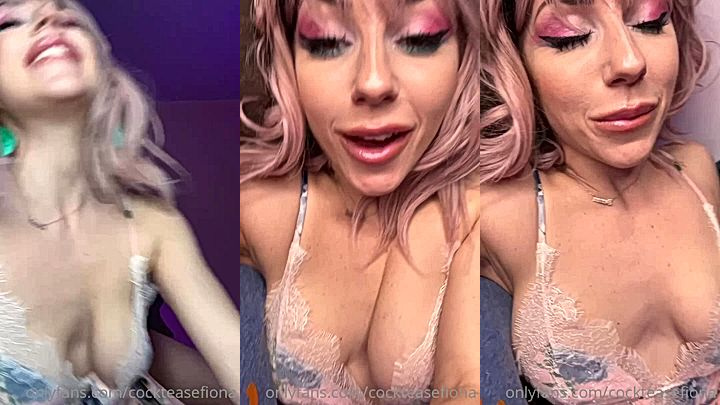 onlyfans sexy model Mama Fiona rubs tits in lingerie