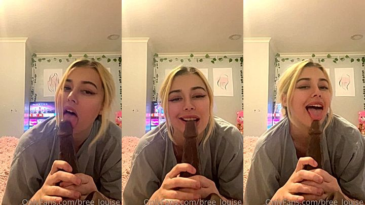 Bree Louise sucks on a huge dick leaked onlyfans video