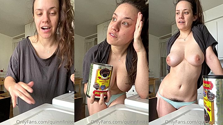 model QuinnFinite taking coffee naked, QuinnFinite leaked video