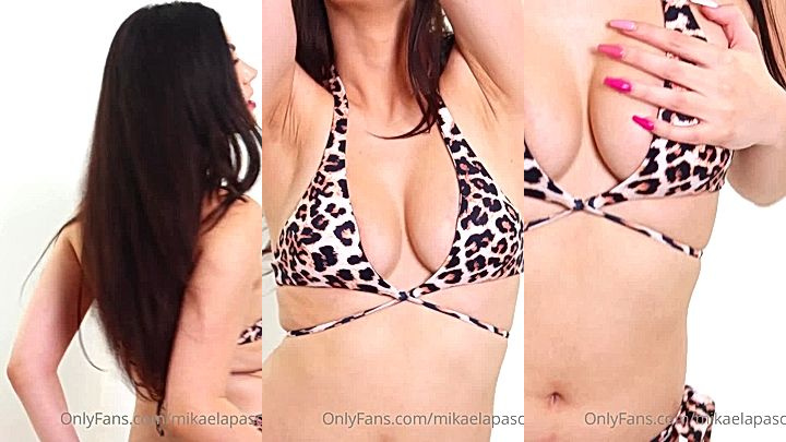 sexy onlyfans model  Mikaela Pascal rubs big ass in lingerie