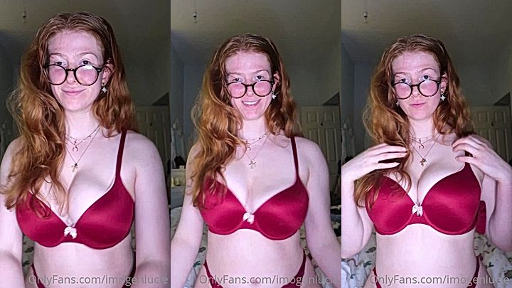 freaky big tits baddie Imogen Lucie play with her slutty self