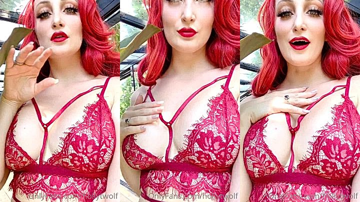 redhead stepsis Holly Wolf looking hot in her red dress onlyfans