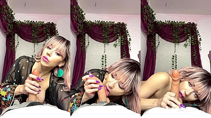 naughty onlyfans sexy model Mama Fiona gets naked and sucks dildo like a slut