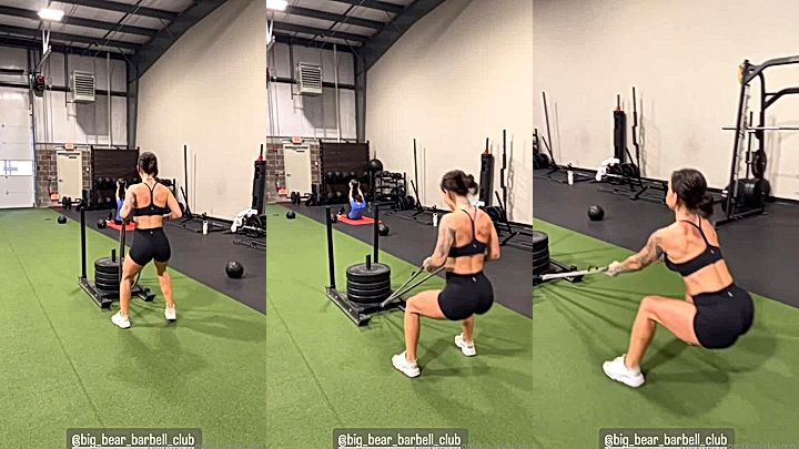 onlyfans moddel Kayla Lauren streaching in the gym