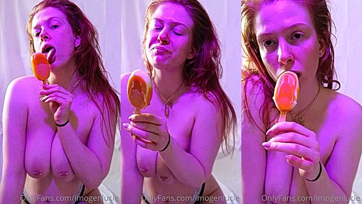 big ass onlyfans model Imogen Lucie licks popcicle and shows big tits