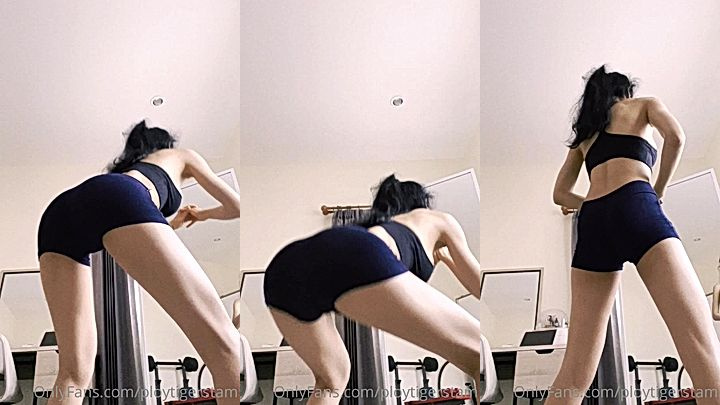 onlyfans sexy model Ploytigerstam squiting in the gym