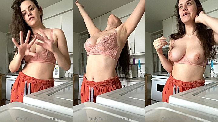 leaked video of nasty onlyfans model QuinnFinite jiggling her massive tits