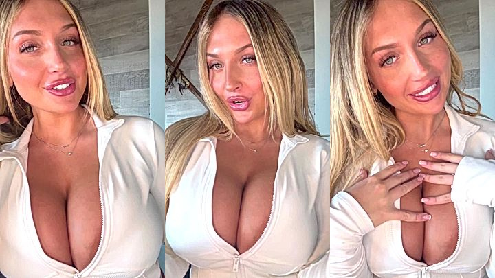 onlyfans model Blairbbyxo rubs her big tits in white lingerie