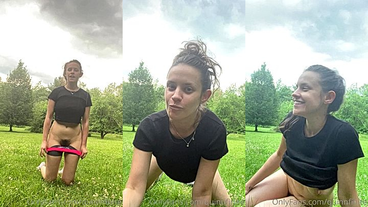 model shows off her acrobatic skills outdoor, QuinnFinite naughty onlyfans leaks