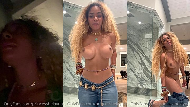 dirty model Helayna Marie loves playing with her big massive tits