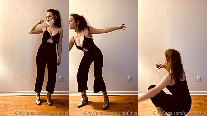 hot american chick QuinnFinite teases her fans with her dress on