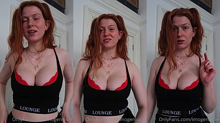 busty sexy bitch Imogen Lucie rubs her tits in lingerie