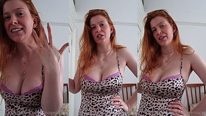onlyfans model Imogen Lucie shows her huge tits in a dress
